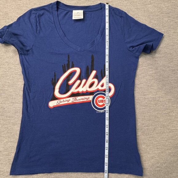 MLB Chicago Cubs Spring Training Womens V-Neck T-Shirt Blue Baseball Size Small - Picture 10 of 13